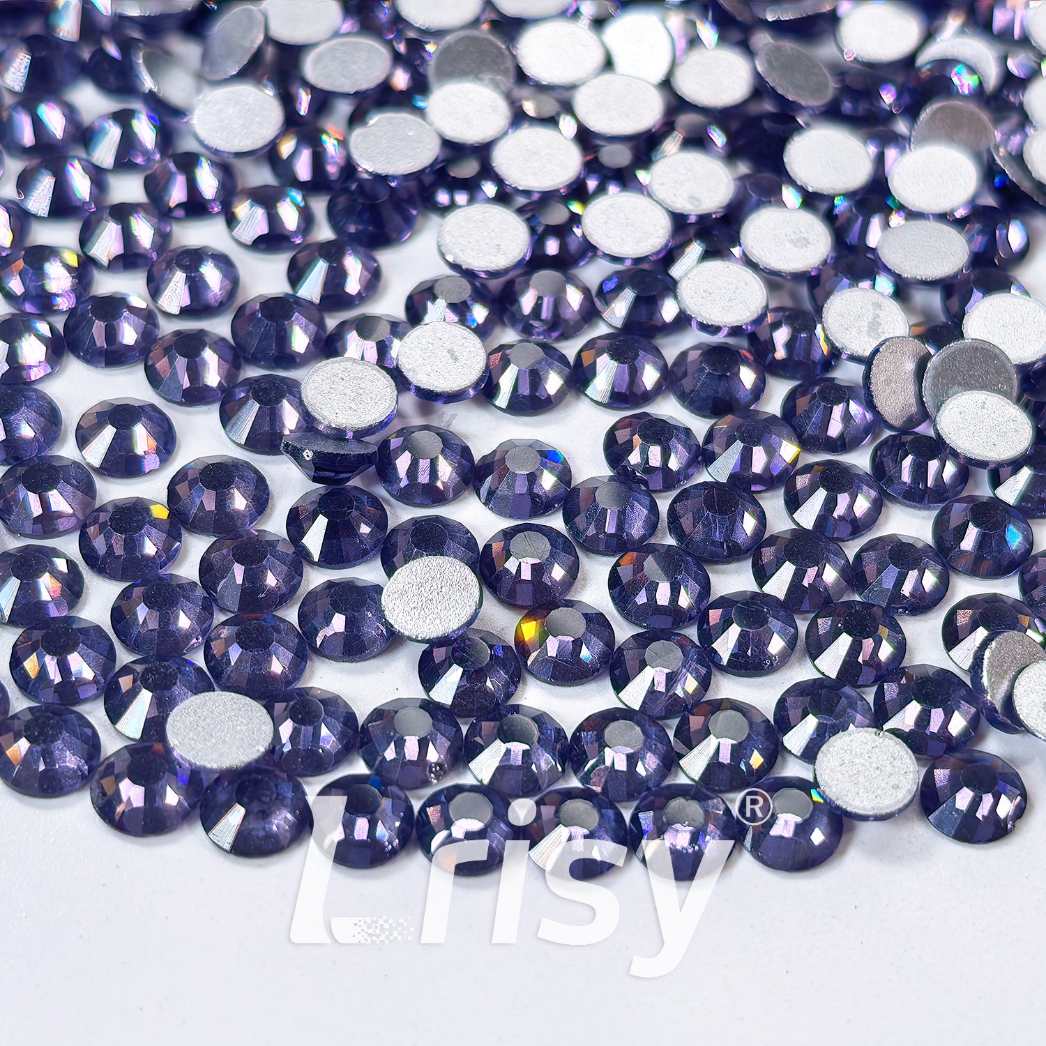 (O)Lotus Purple Flat Back Rhinestones FBRS019