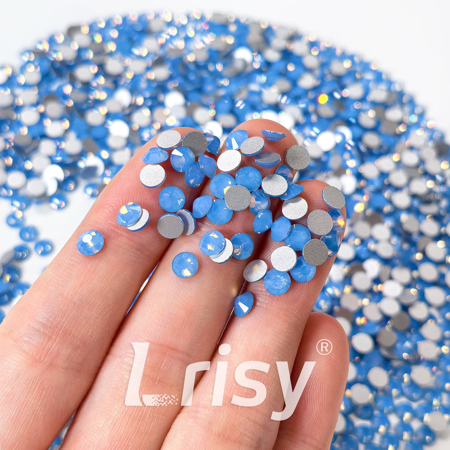 (O)Blue Opal Flat Back Rhinestones FBRS027
