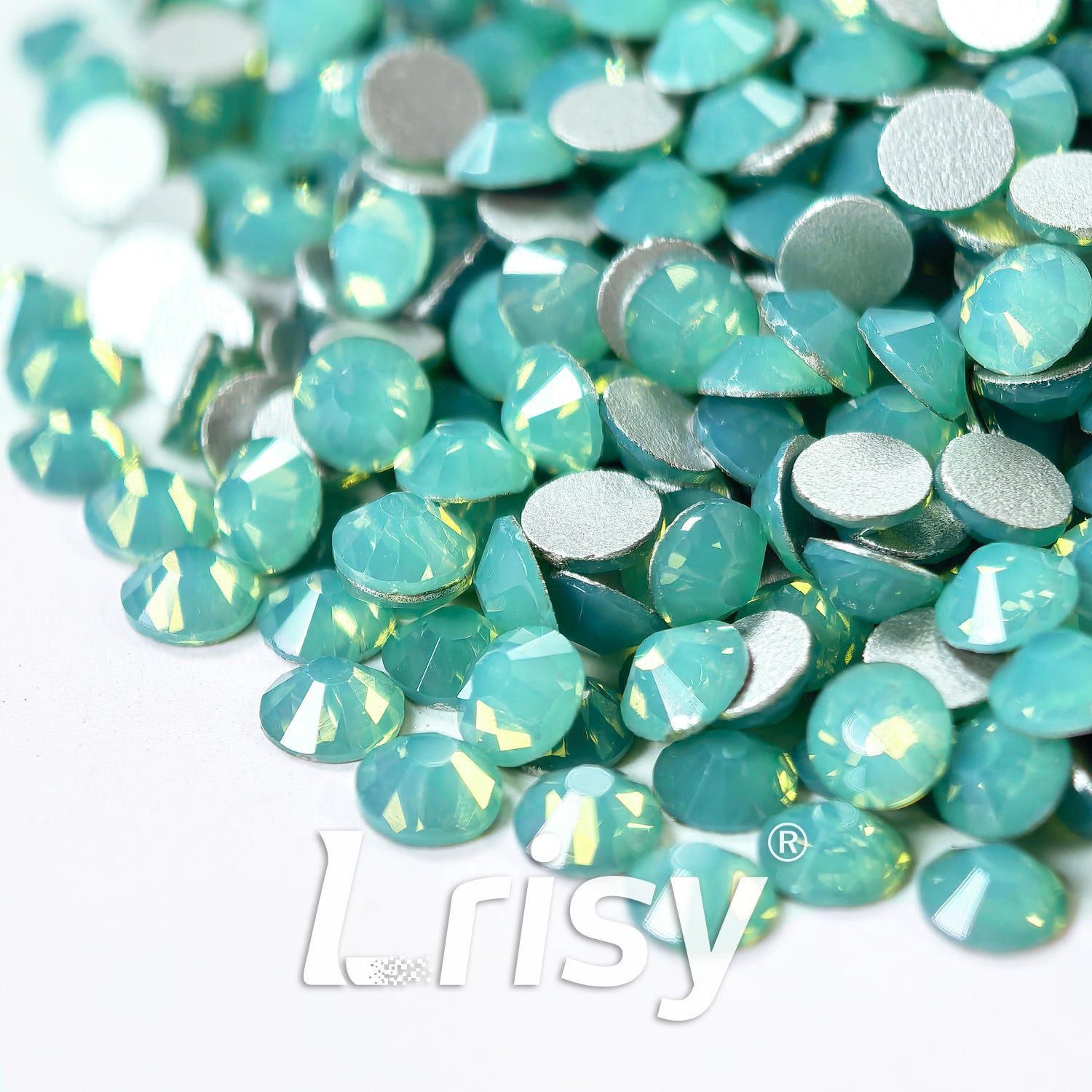 (O)Green (Pacific) Opal Flat Back Rhinestones FBRS028