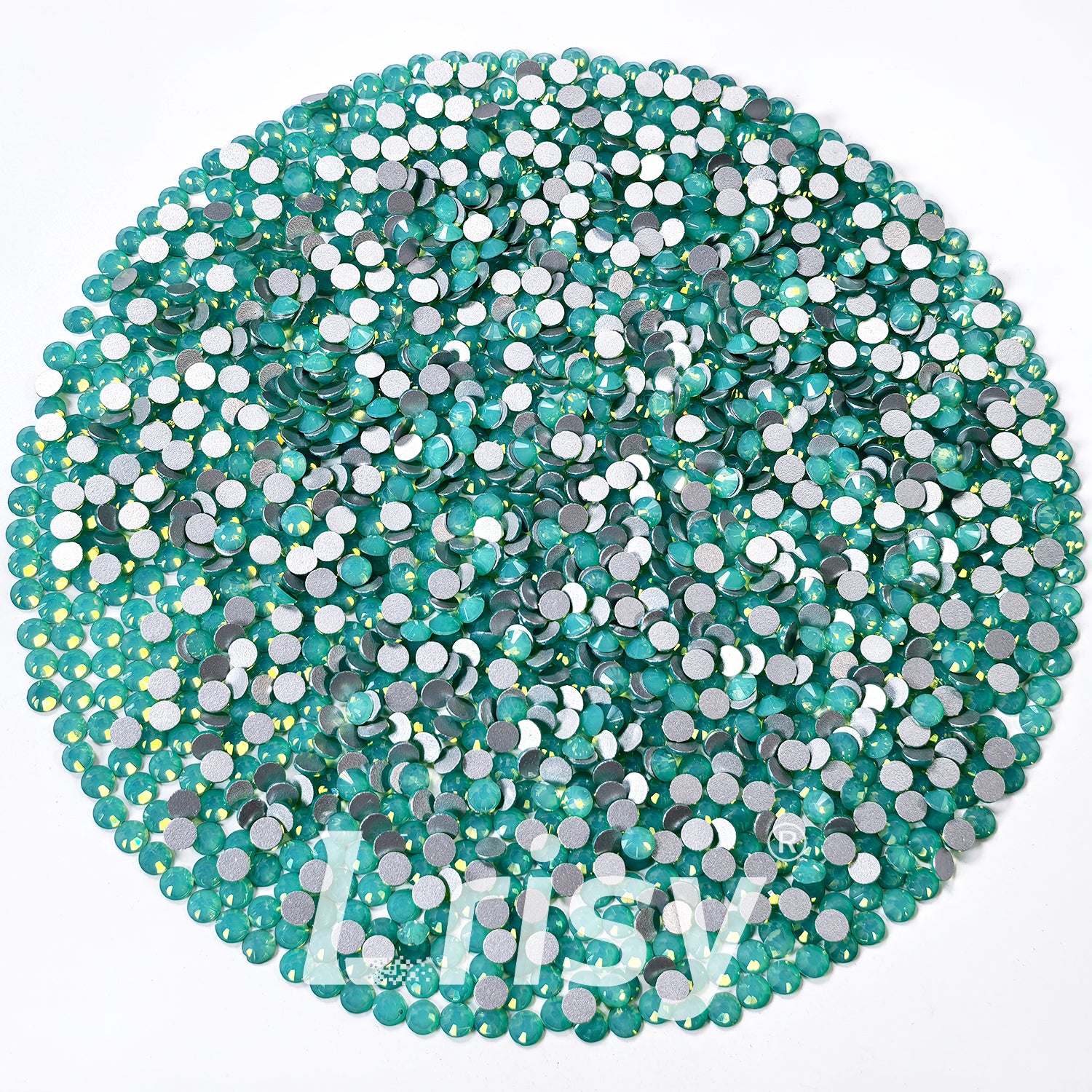 (O)Green (Pacific) Opal Flat Back Rhinestones FBRS028