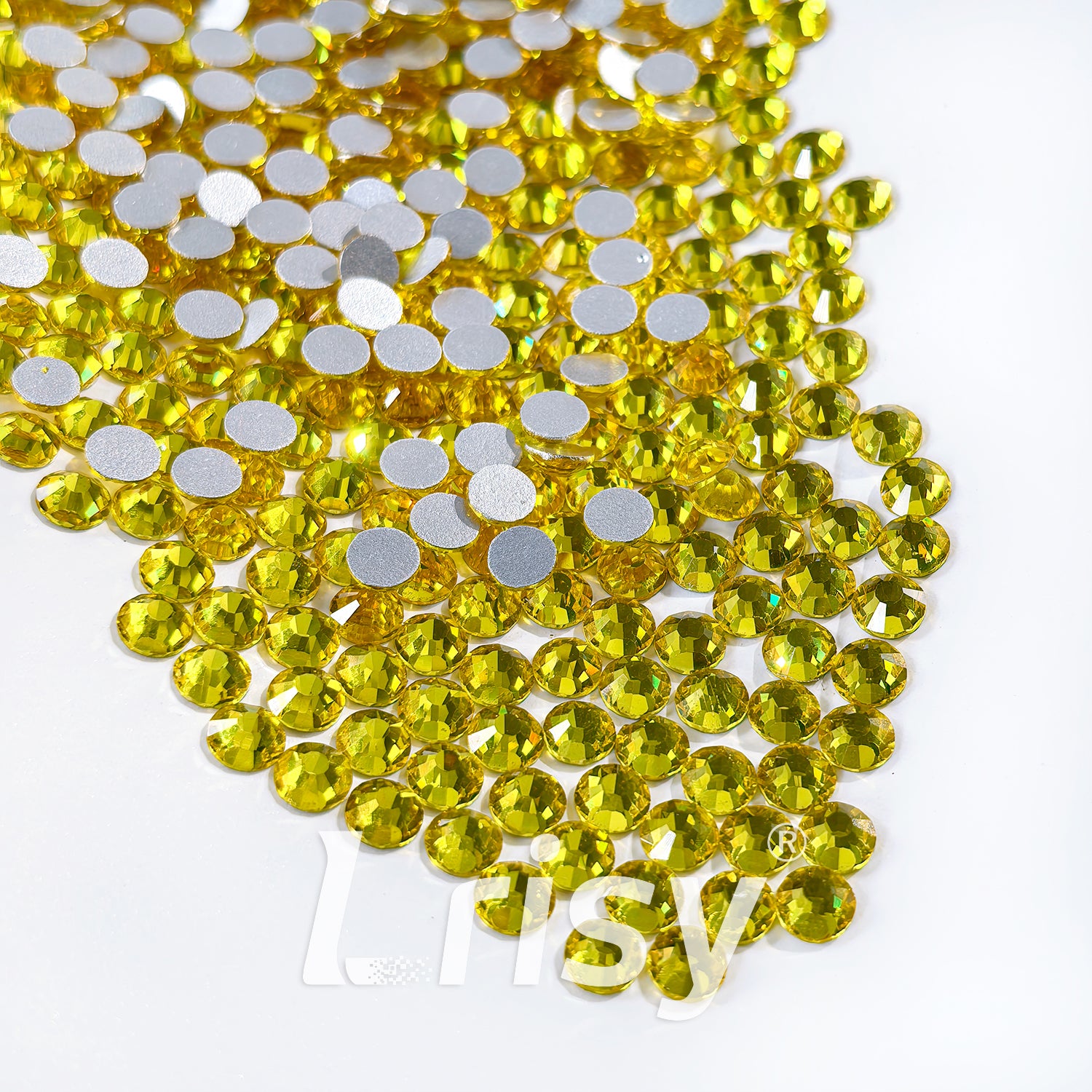 (O)Lemon Yellow Flat Back Rhinestones FBRS016