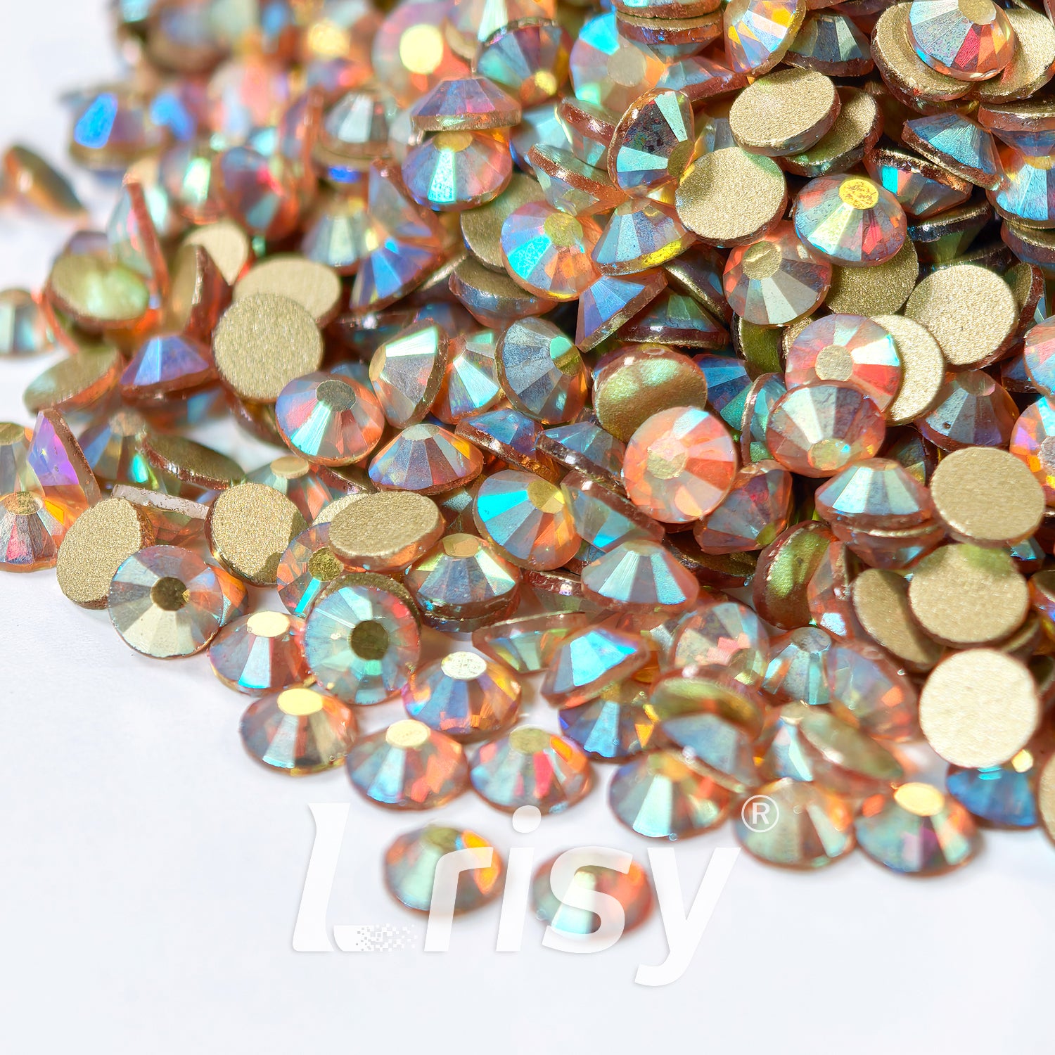 Rainbow Golden Flat Back Rhinestones FBRS101
