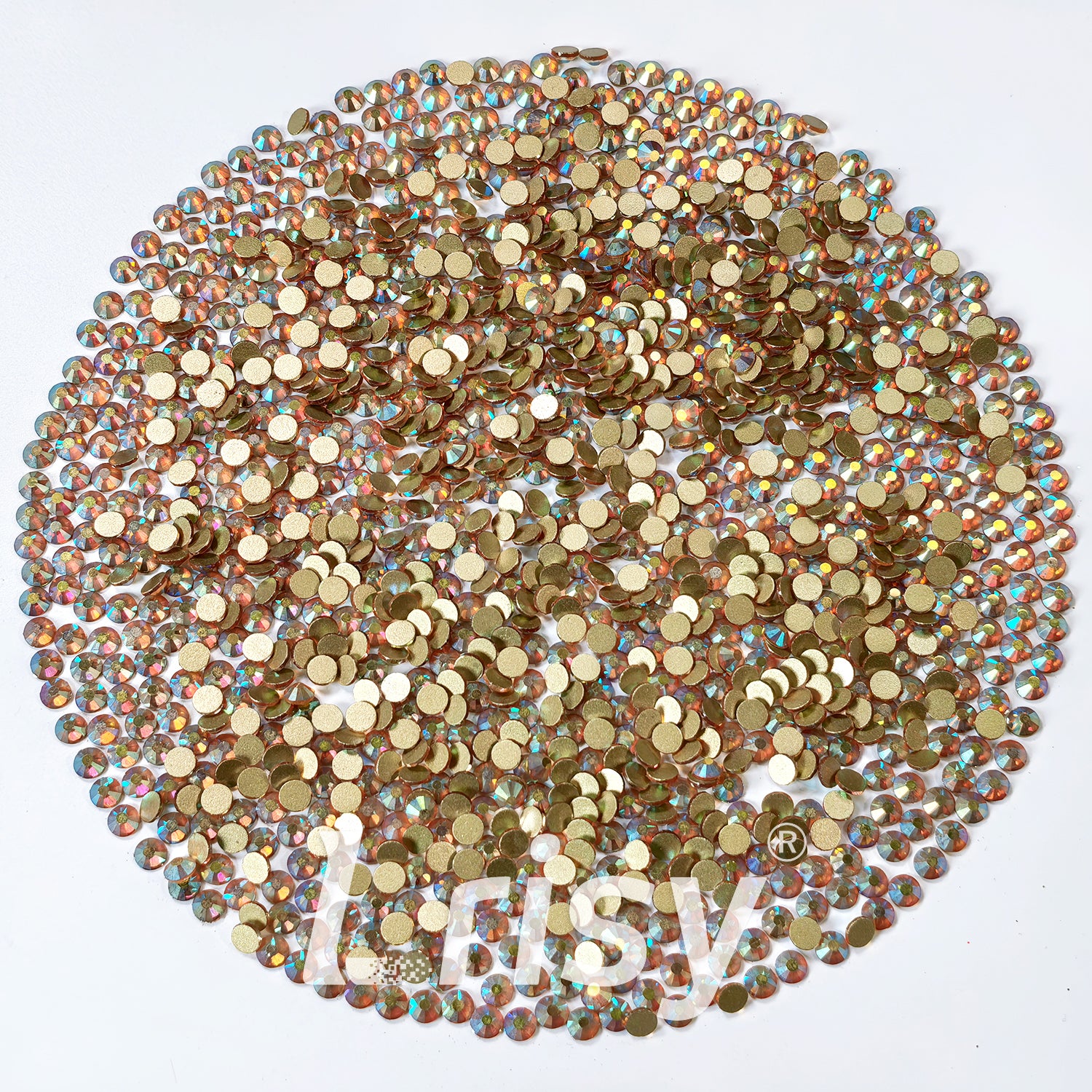 Rainbow Golden Flat Back Rhinestones FBRS101