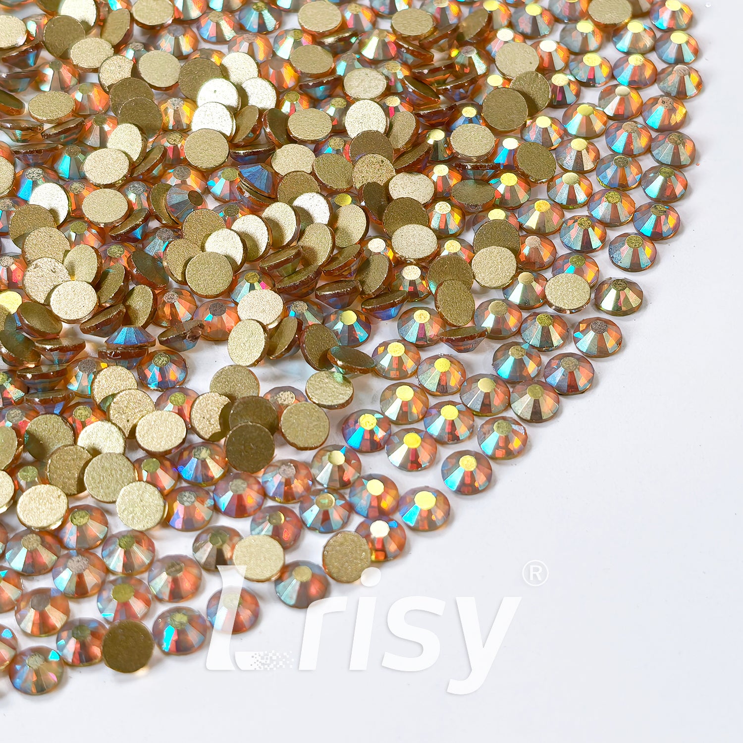 Rainbow Golden Flat Back Rhinestones FBRS101