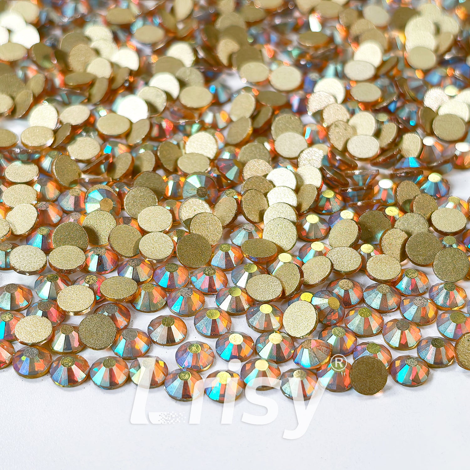 Rainbow Golden Flat Back Rhinestones FBRS101