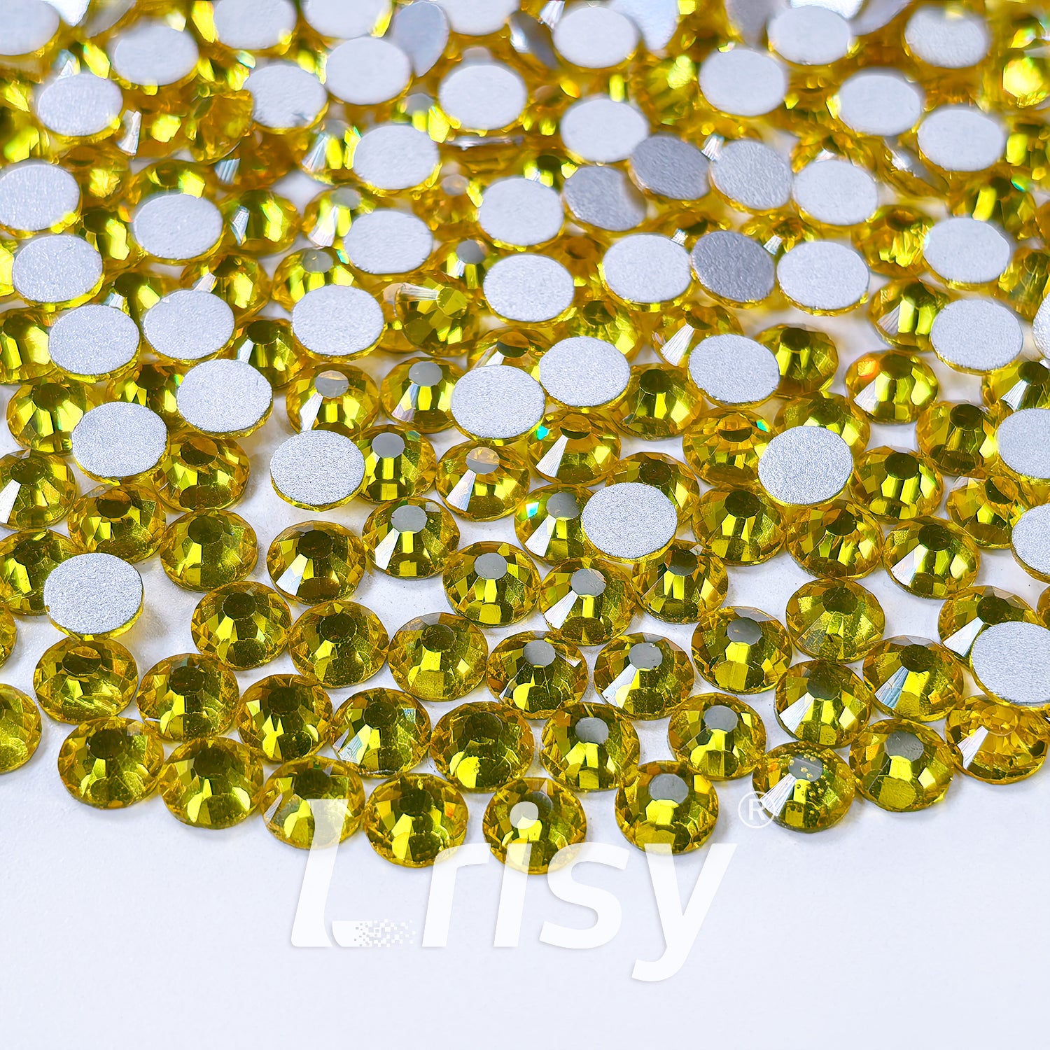 (O)Lemon Yellow Flat Back Rhinestones FBRS016