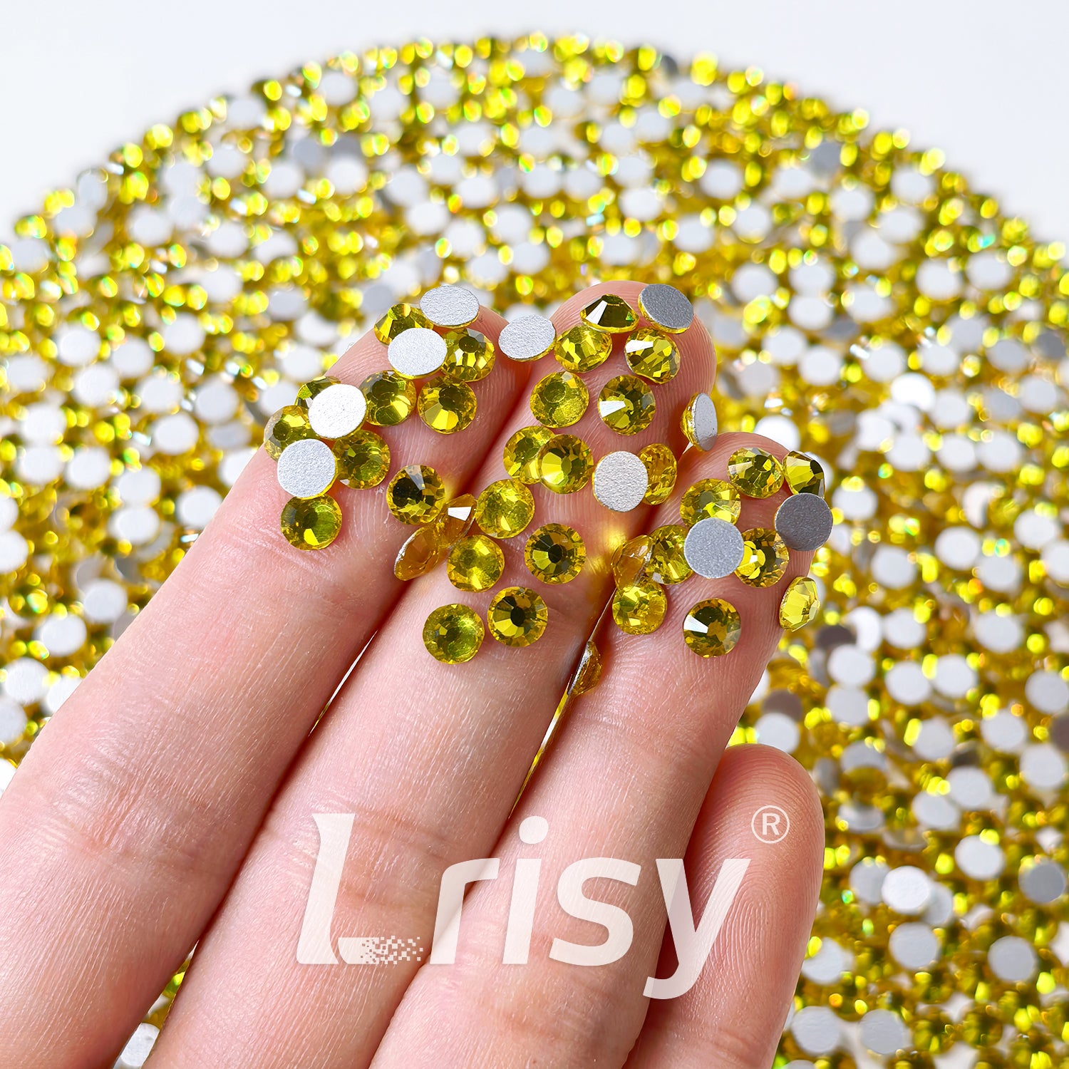 (O)Lemon Yellow Flat Back Rhinestones FBRS016