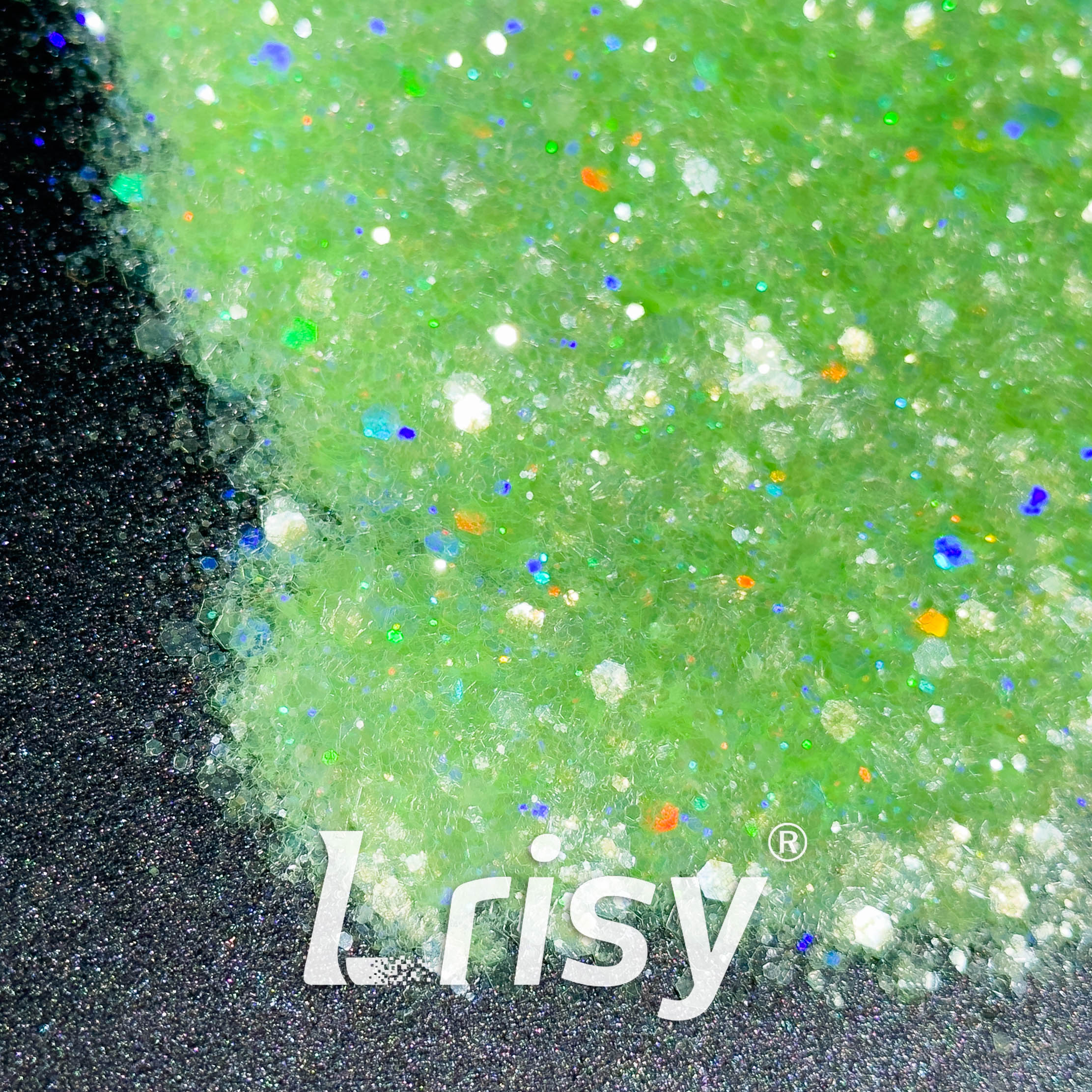 General Mixed Translucent Holographic Green Glitter Hexagon Shaped WT02