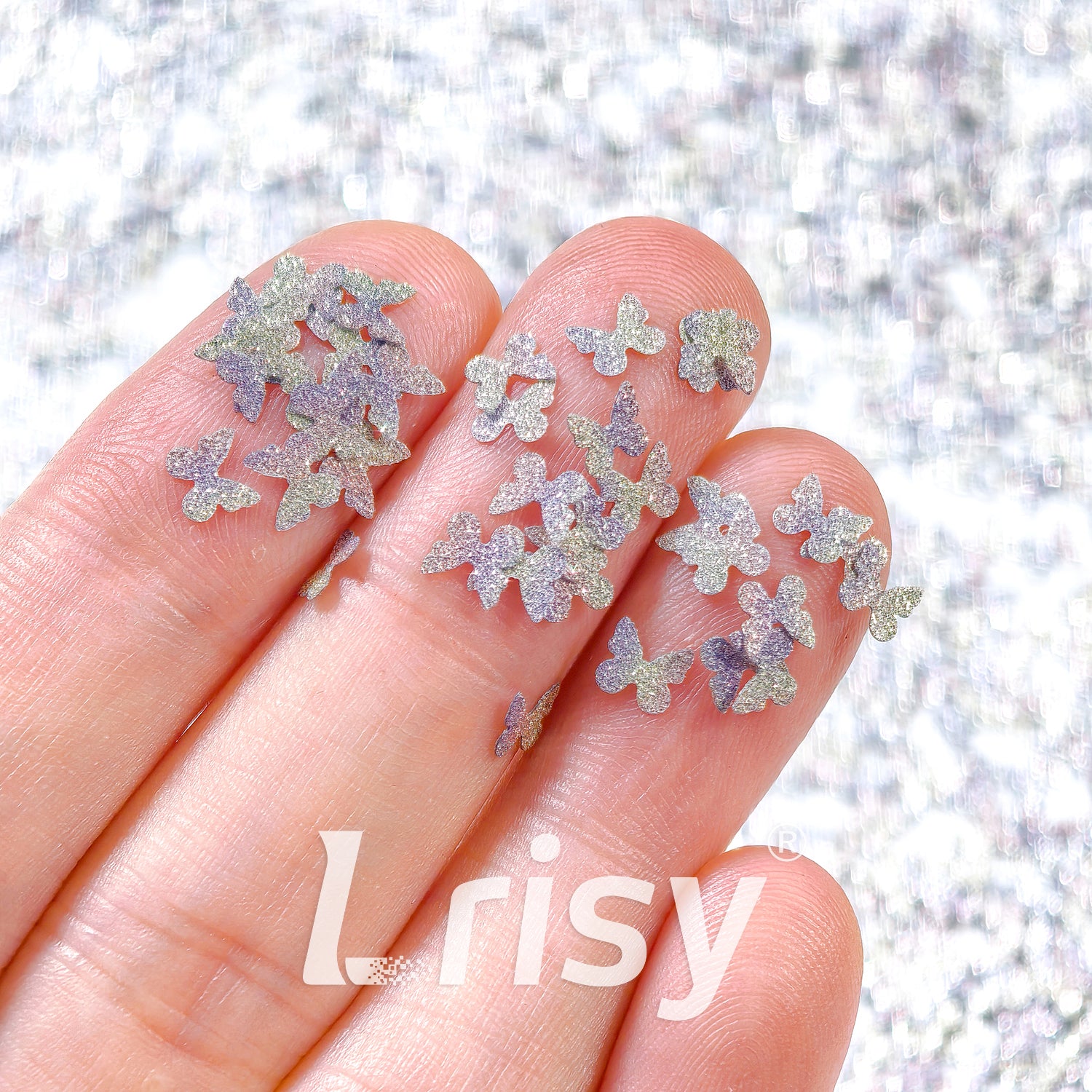 5mm Diamond Texture Gradient Purple Butterfly Glitter YW-AR1