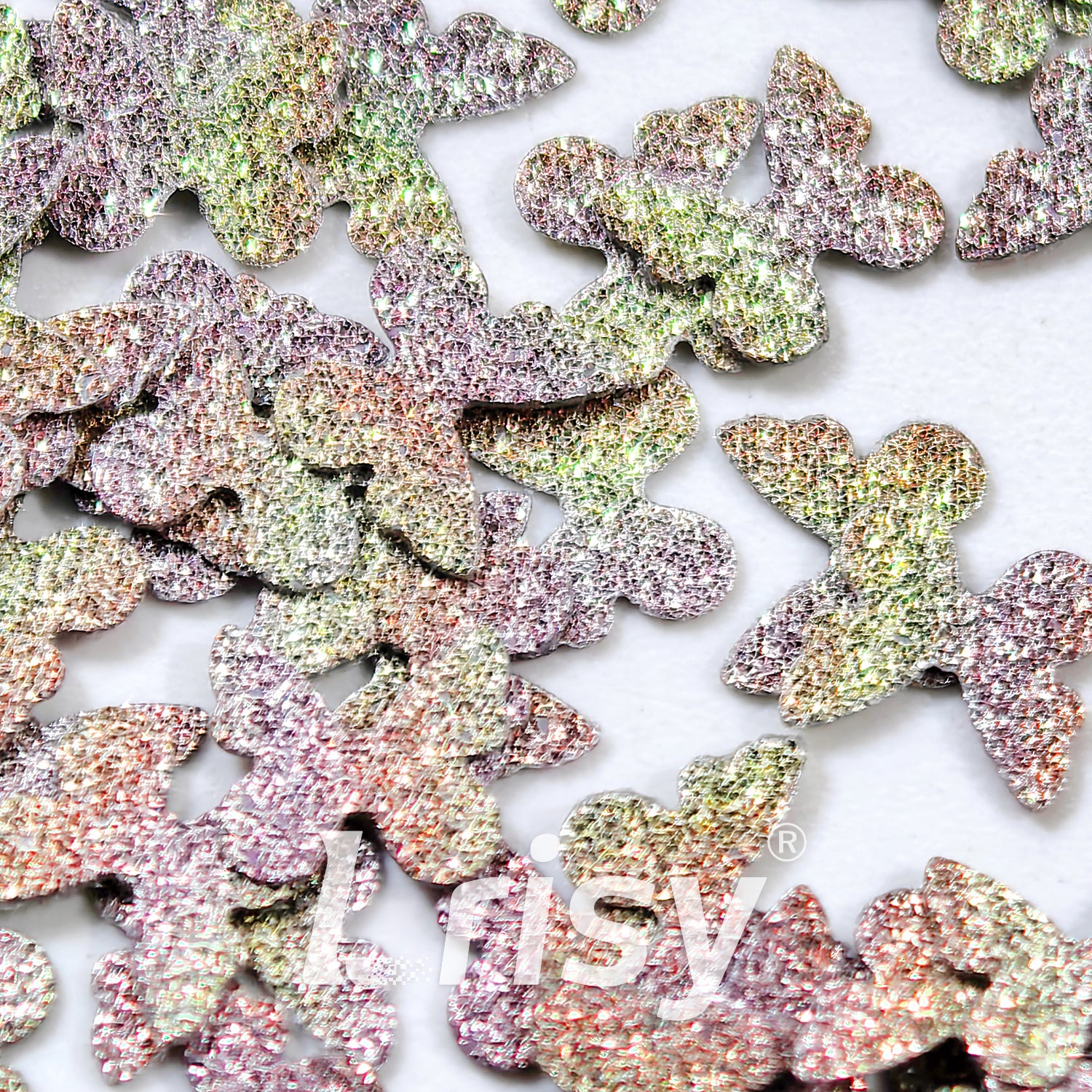 5mm Diamond Texture Gradient Yellow Butterfly Glitter YW-AR2