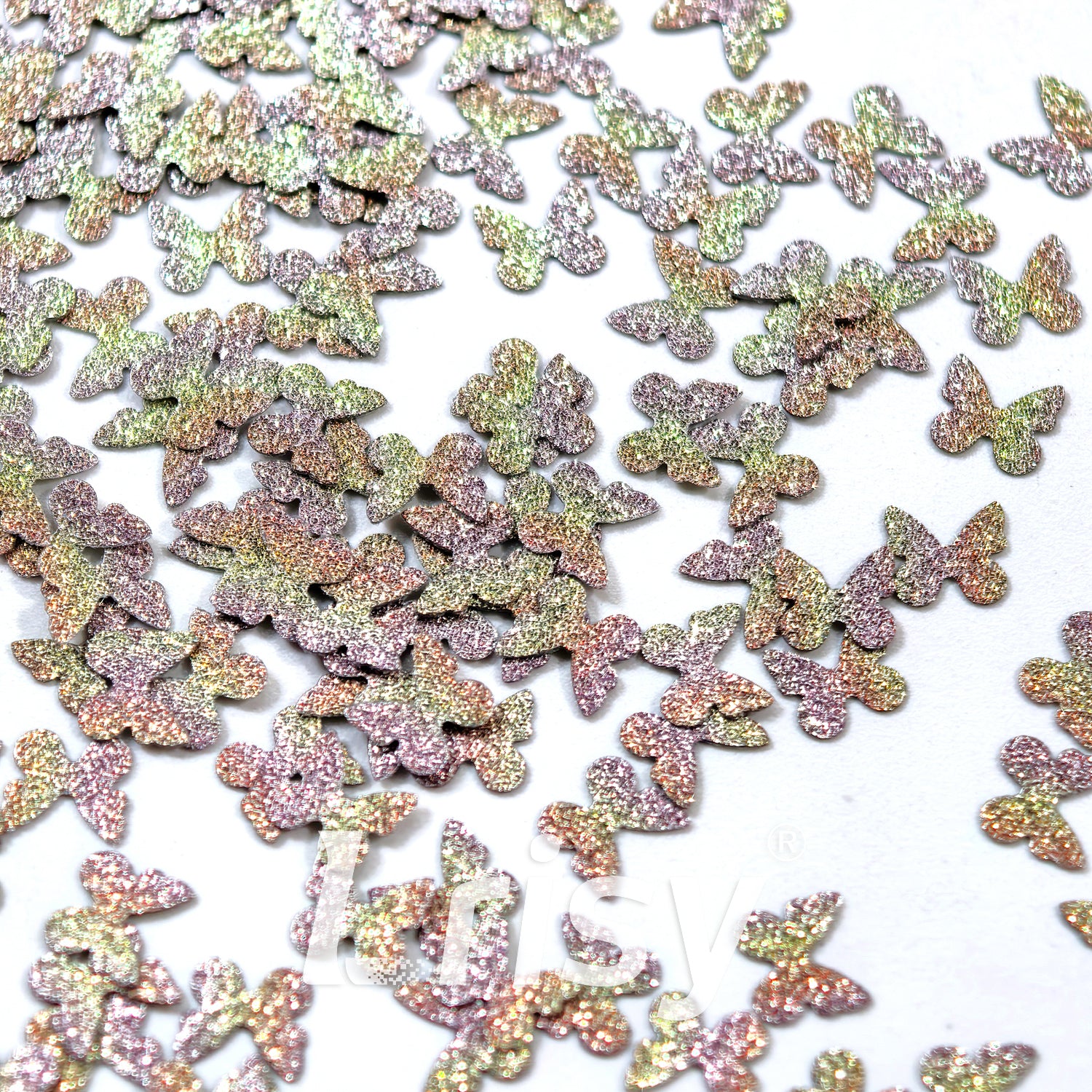 5mm Diamond Texture Gradient Yellow Butterfly Glitter YW-AR2