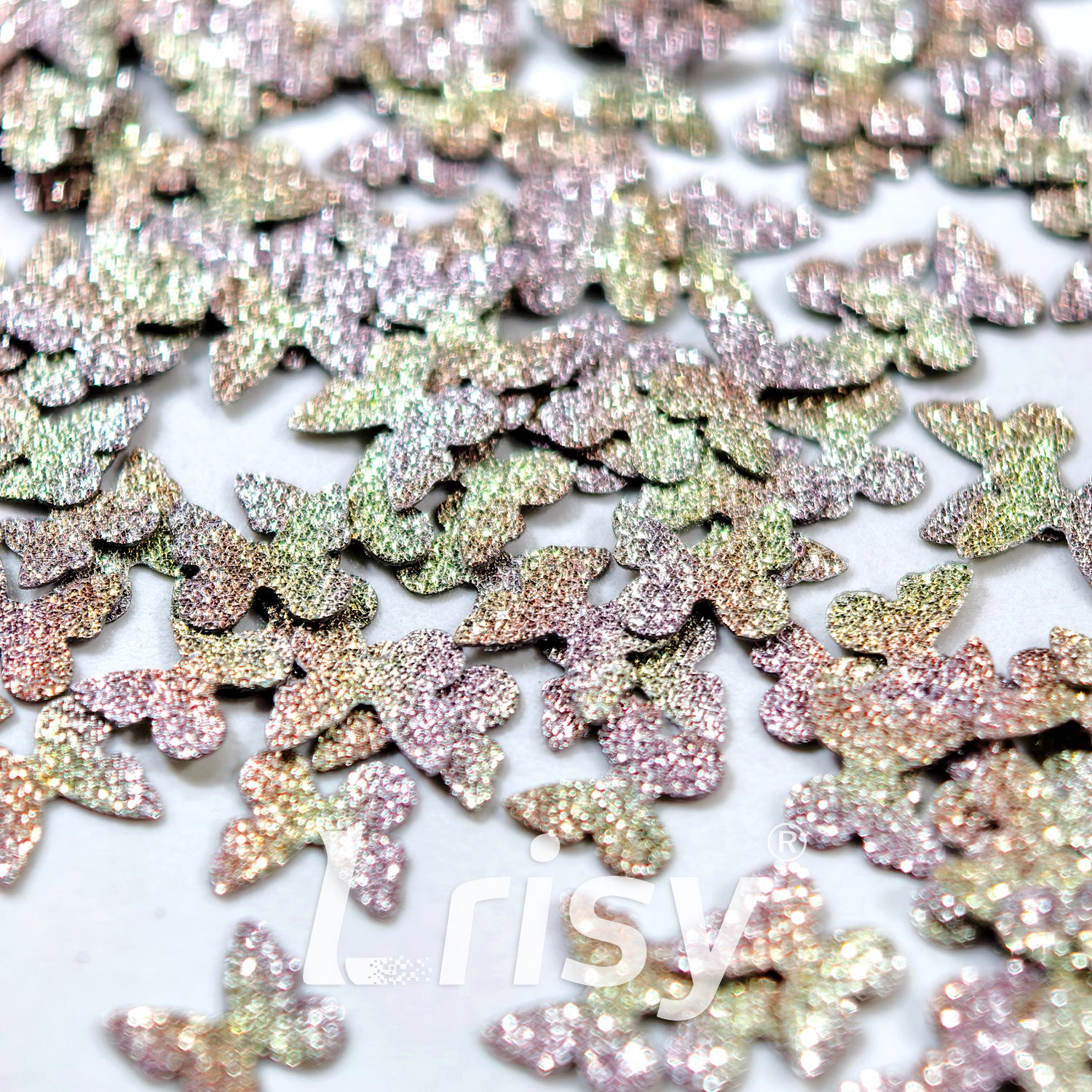 5mm Diamond Texture Gradient Yellow Butterfly Glitter YW-AR2