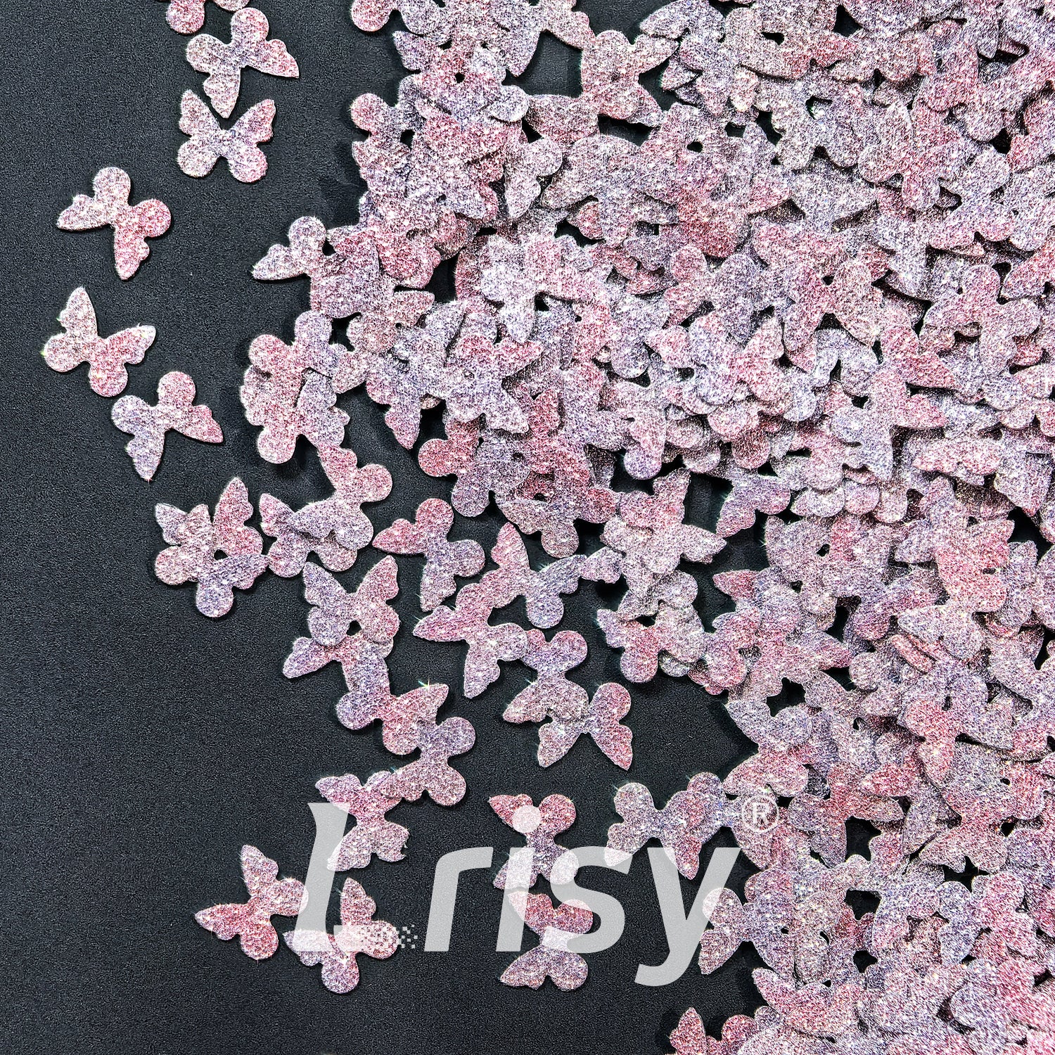 5mm Diamond Texture Gradient Pink Butterfly Glitter YW-AR3