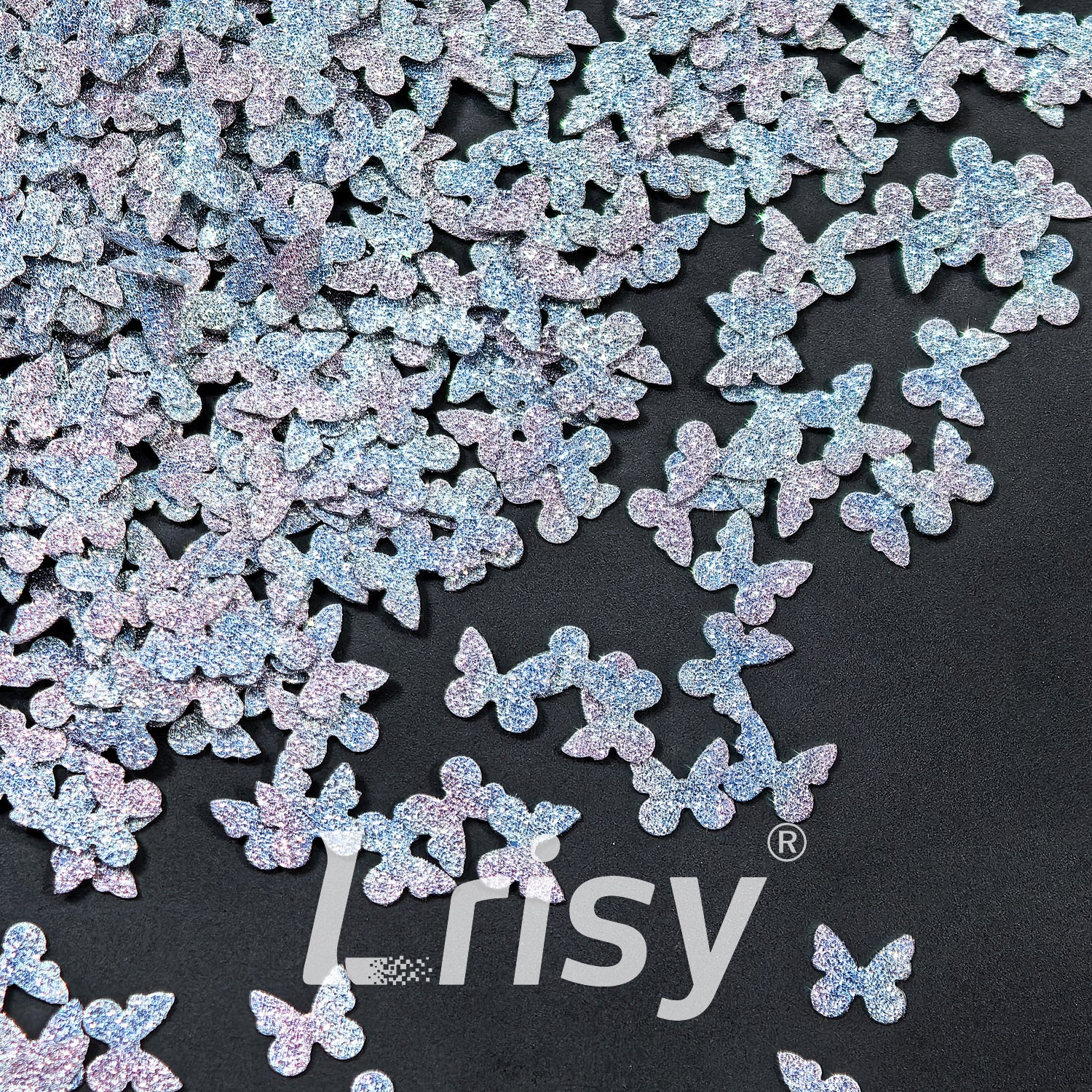 5mm Diamond Texture Gradient Blue Butterfly Glitter YW-AR4