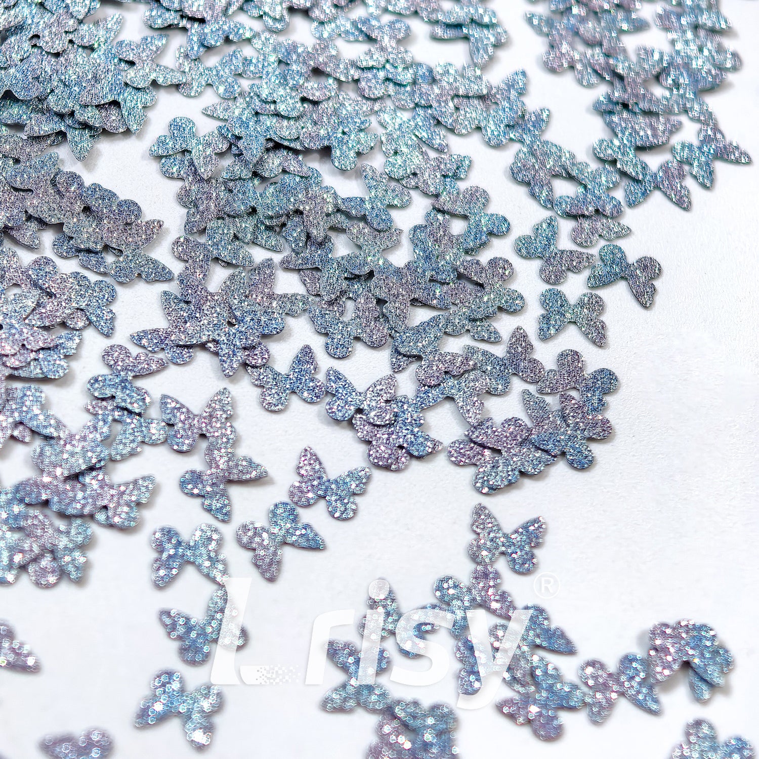 5mm Diamond Texture Gradient Blue Butterfly Glitter YW-AR4