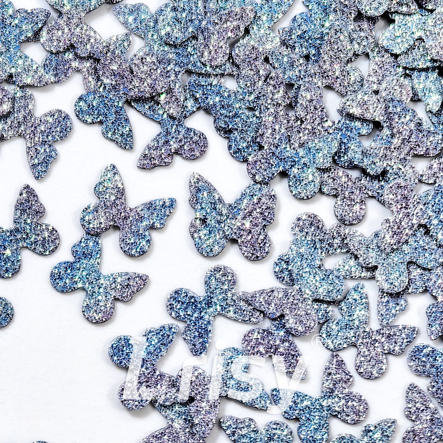 5mm Diamond Texture Gradient Blue Butterfly Glitter YW-AR4