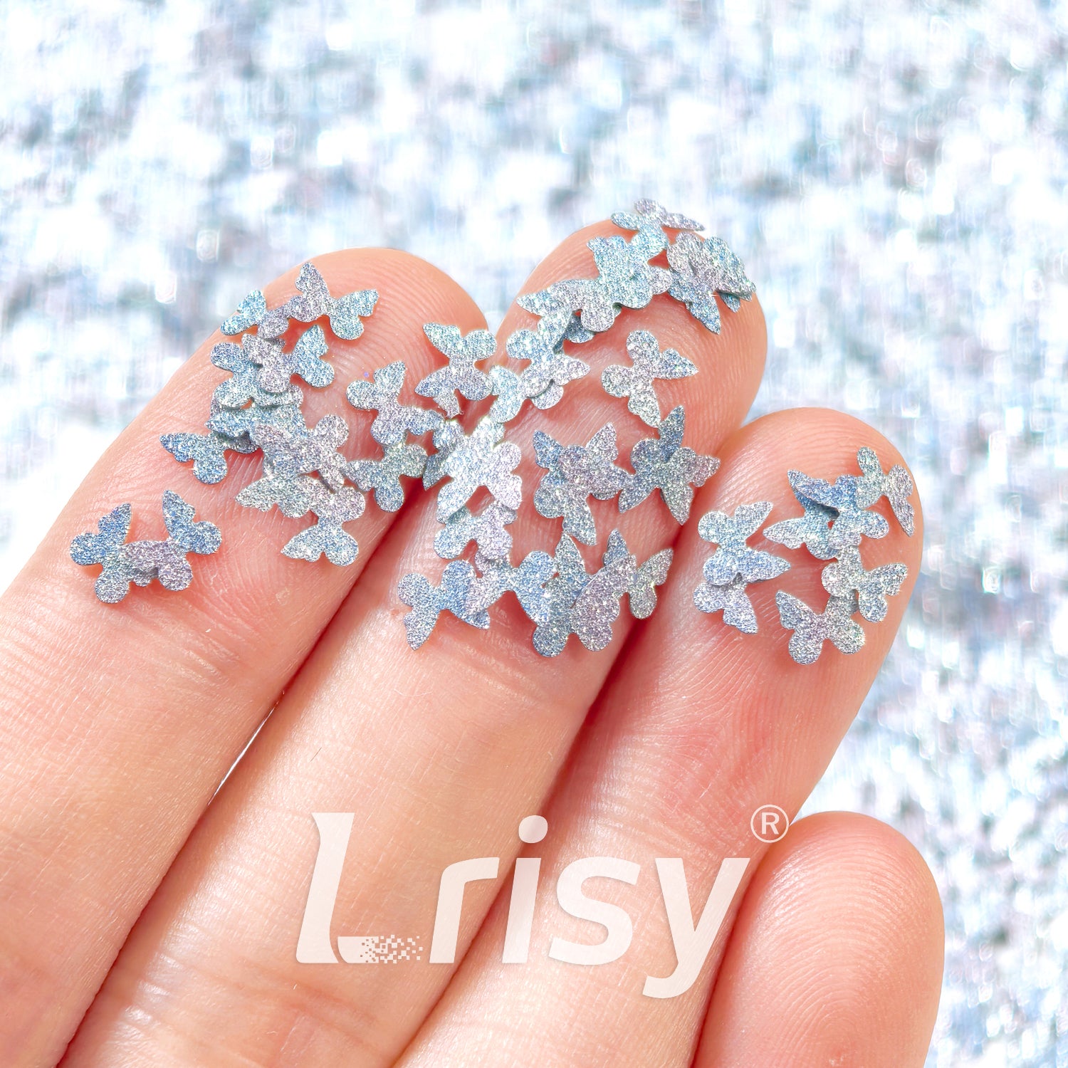 5mm Diamond Texture Gradient Blue Butterfly Glitter YW-AR4