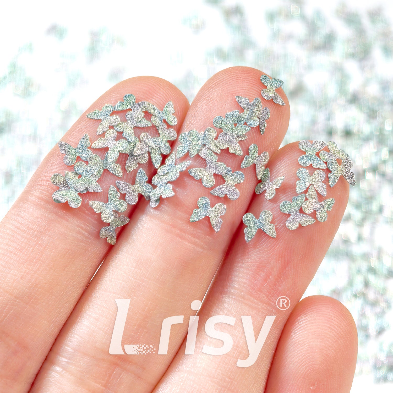 5mm Diamond Texture Gradient Green Butterfly Glitter YW-AR6
