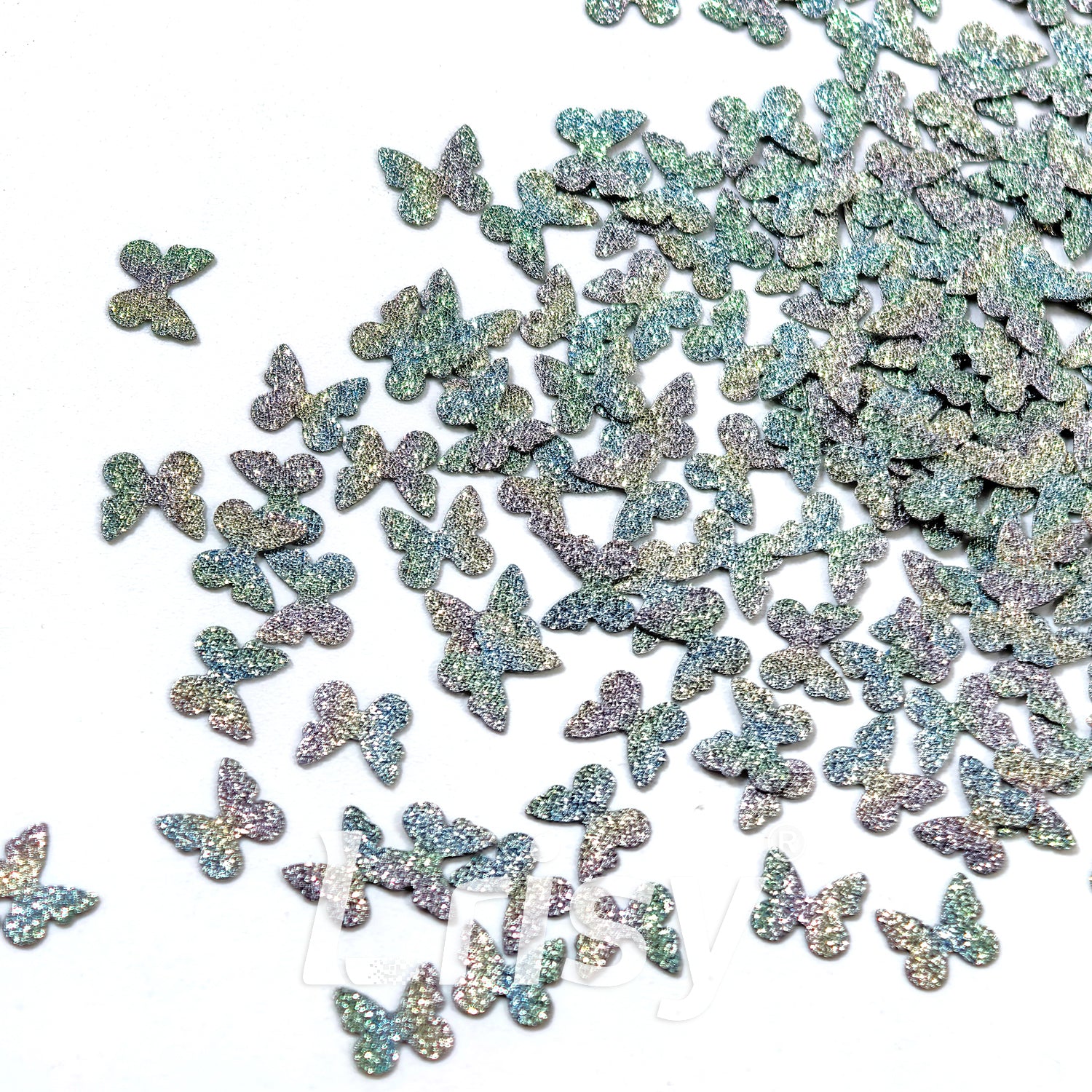 5mm Diamond Texture Gradient Green Butterfly Glitter YW-AR6