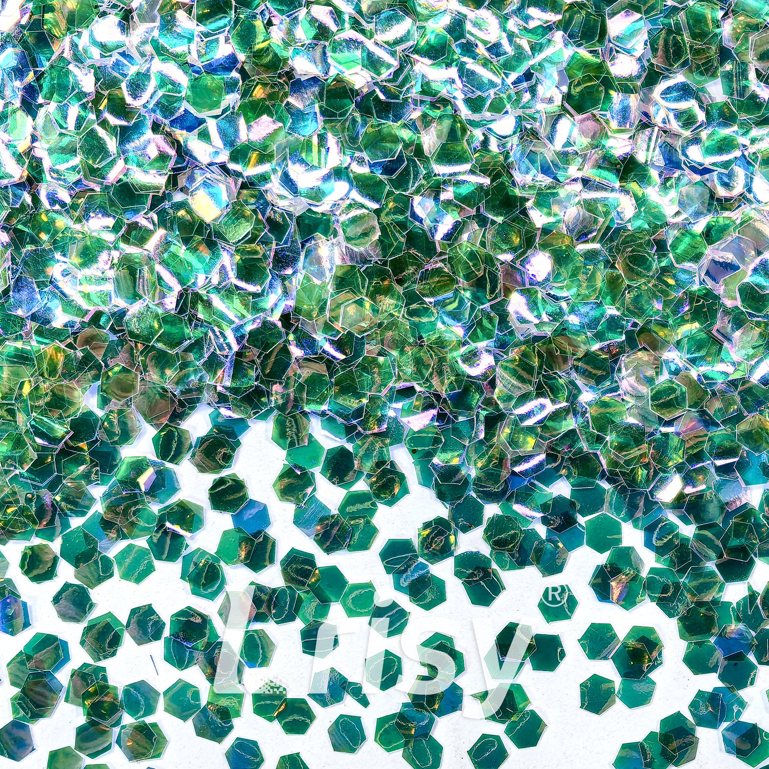 2.5mm Advanced Green Brightness Iridescent Glitter YW-F325
