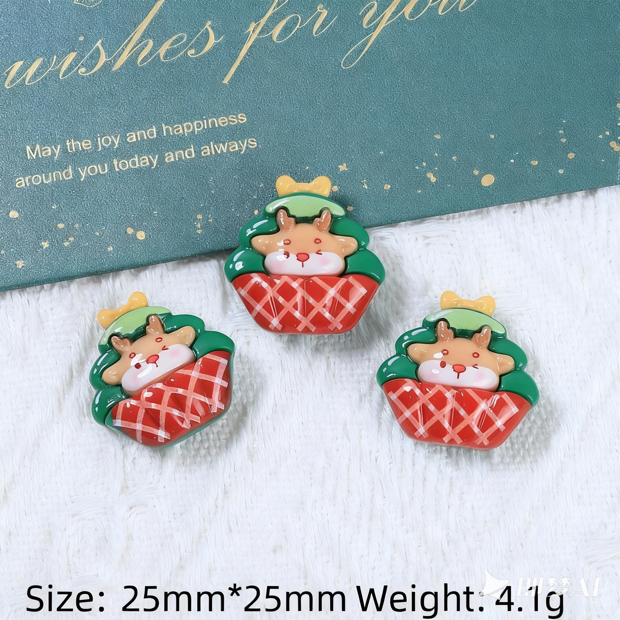 12Pcs Christmas Theme Polymer Clay Slices Set, Soft Clay Charm Decorations for DIY Slime Add-ins, Resin Art, Jewelry Making, Pendant Keychain (2.5-3cm/1-1.2inch)