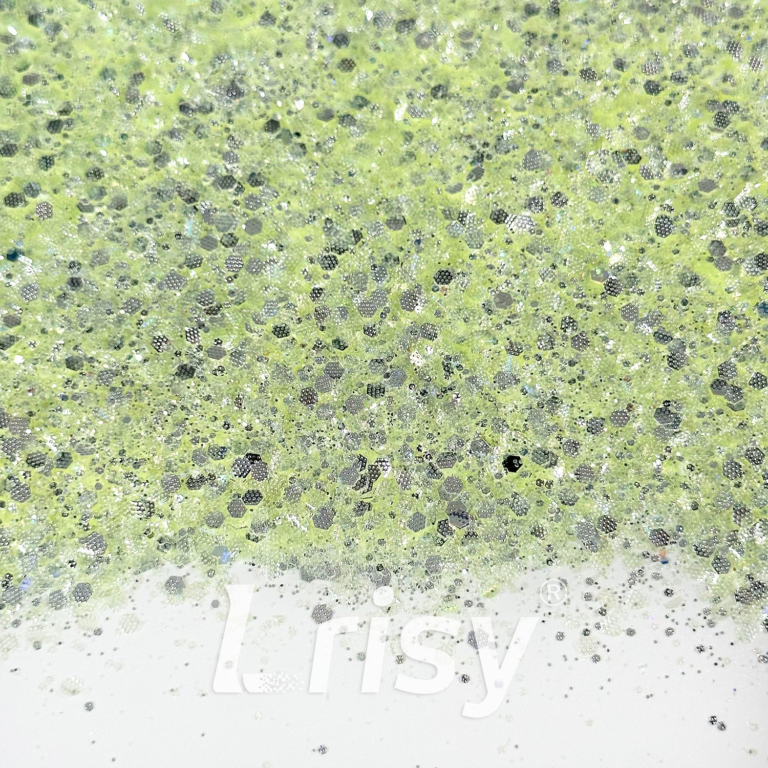 General Mixed Embossing Light Yellow Iridescent Hexagon Shape Glitter YT03