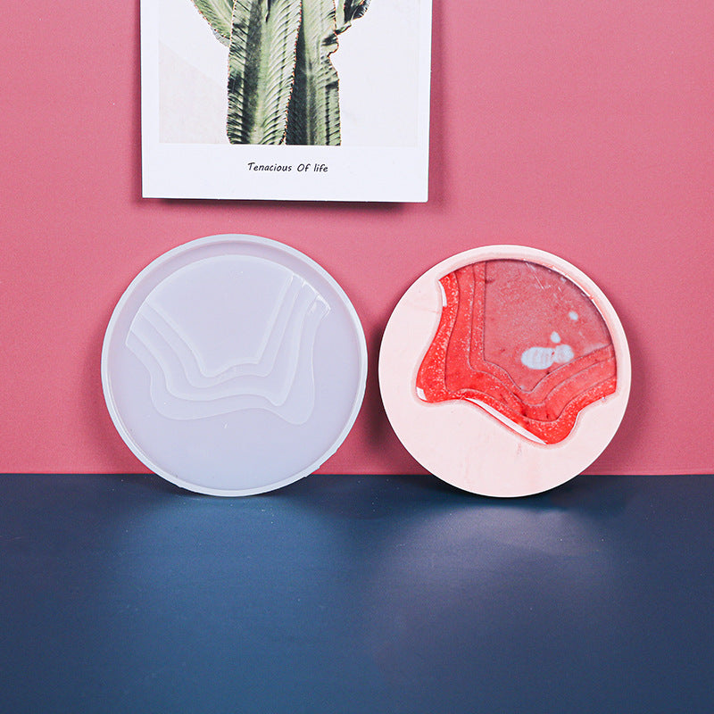 DIY Round Casting Coaster Silicone Resin Mold M-DYYY-HDBD001