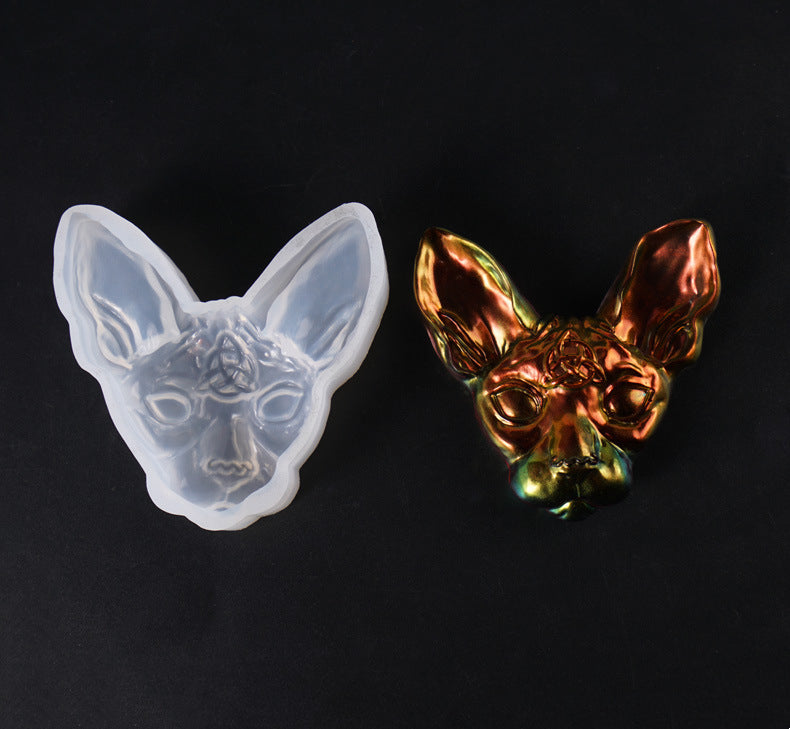 Birus Sphinx Hairless Cat Head Silicone Resin Mold M-YMM-MT001