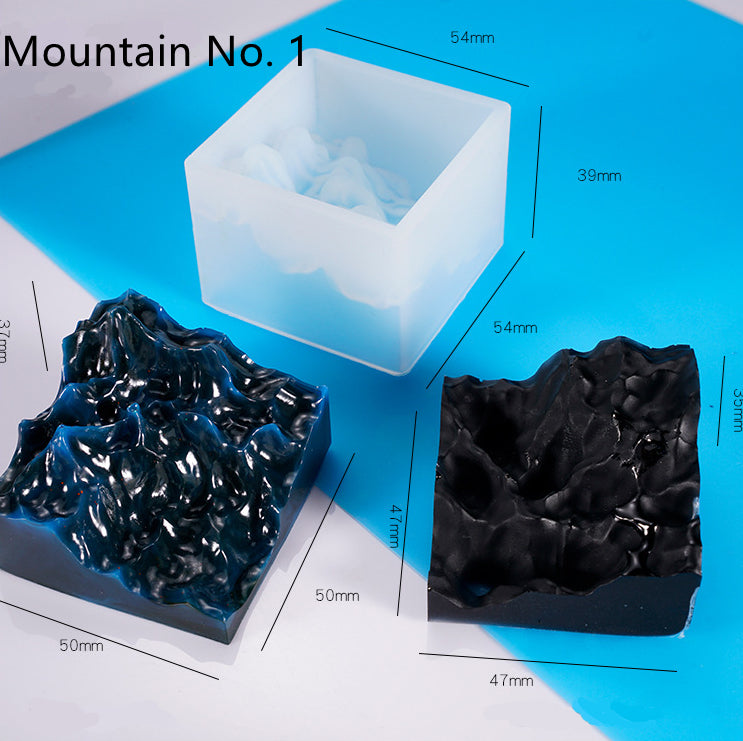 3Pcs Miniature Mountain Mountain Peak Landscape Epoxy Resin Mold M-DGLY-SSF001