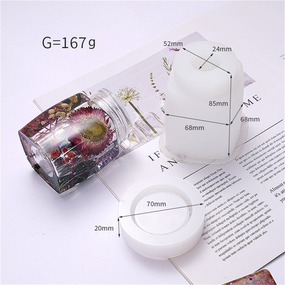 Short Cuboid Bottle Jewelry DIY Storage Box Silicone Resin Mold