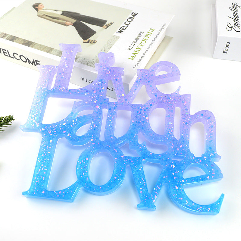 Live, Laugh, Love Splicing Decoration Silicone Resin Mold M-QZZ-LLL001