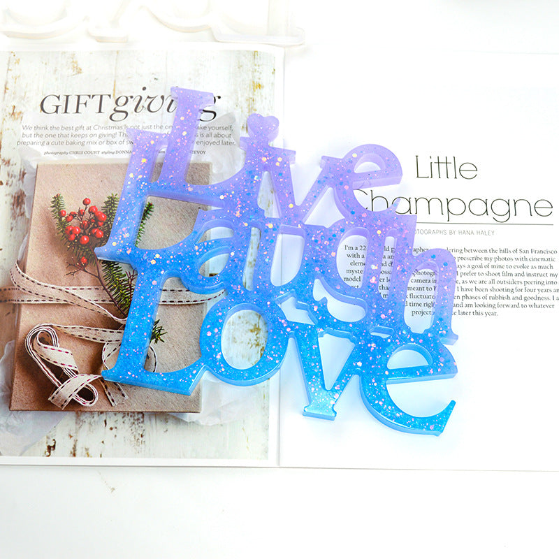 Live, Laugh, Love Splicing Decoration Silicone Resin Mold M-QZZ-LLL001