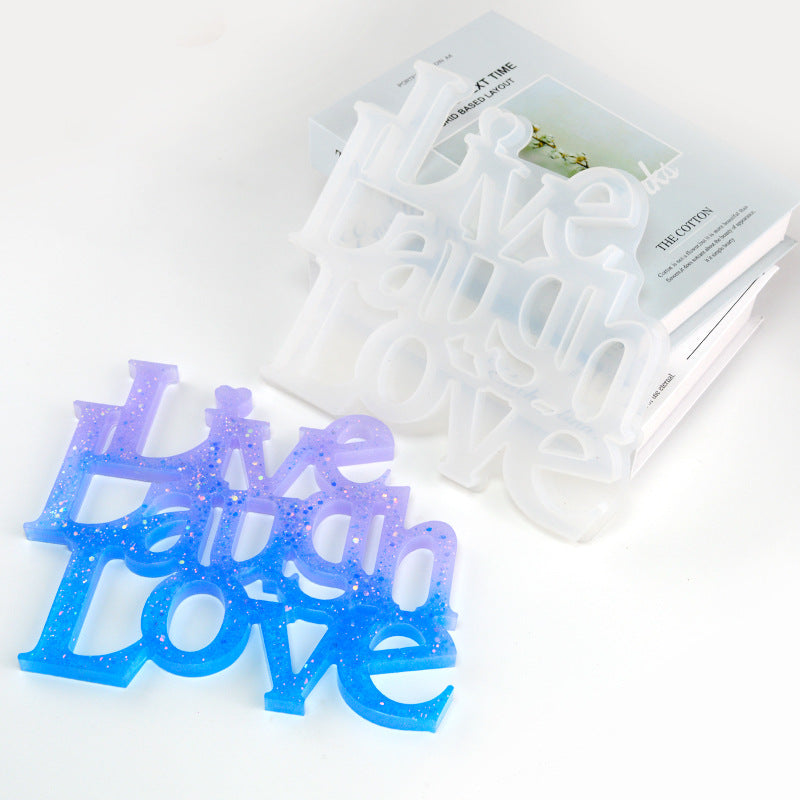 Live, Laugh, Love Splicing Decoration Silicone Resin Mold M-QZZ-LLL001