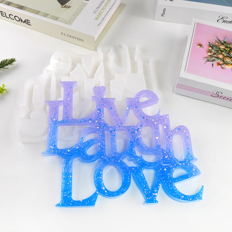 Live, Laugh, Love Splicing Decoration Silicone Resin Mold M-QZZ-LLL001