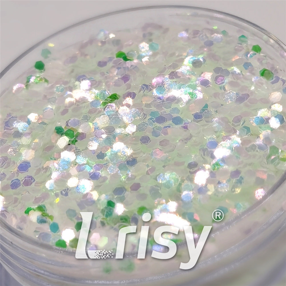 1mm High Brightness Iridescent Green Chunky Glitter FC325