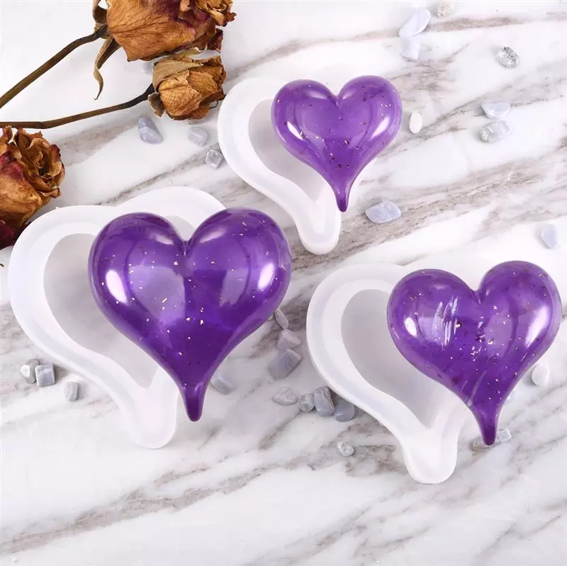 Long Tail Heart Pack of 3 Silicone Resin Mold M-LYY-HET002