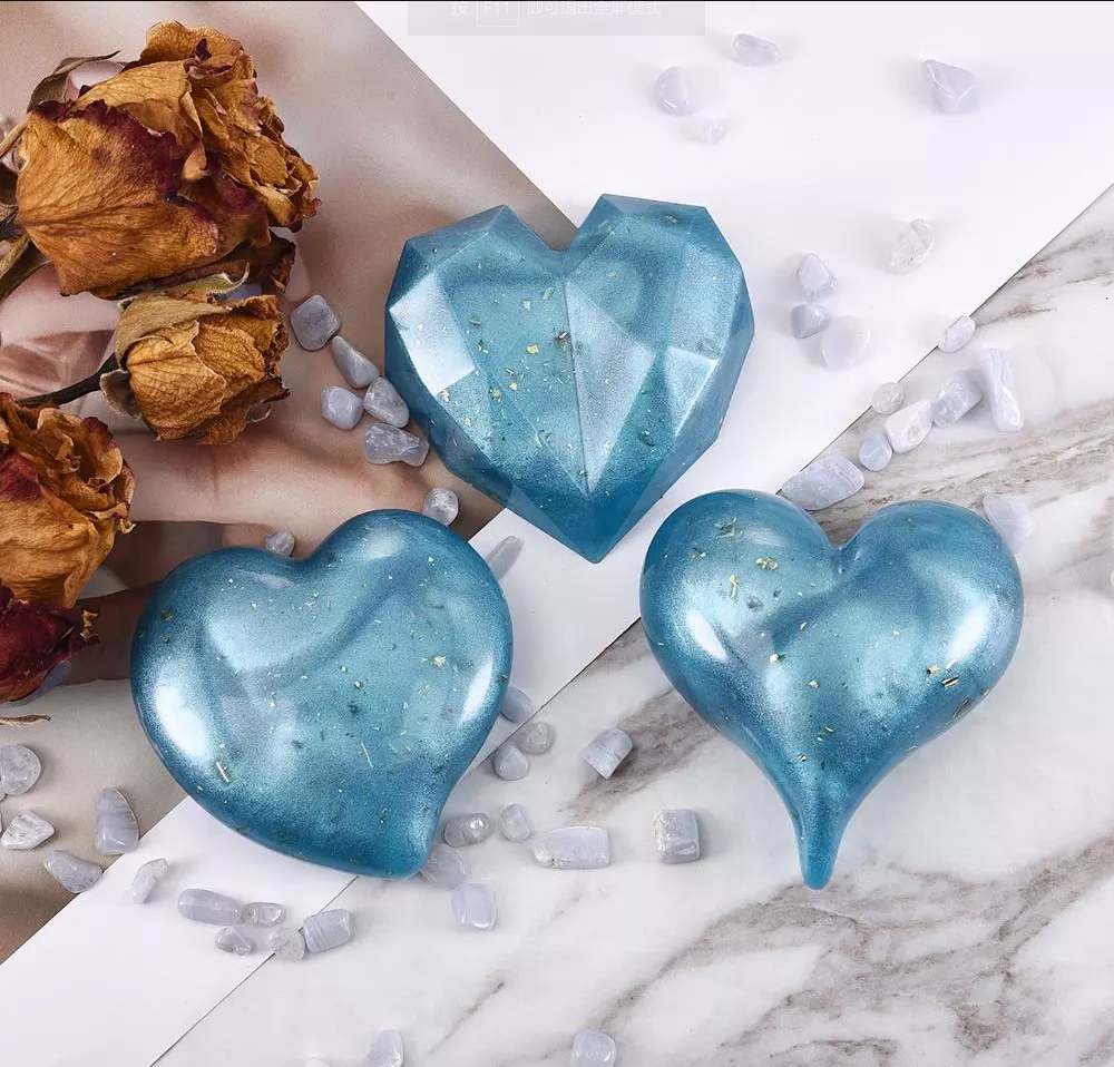 Long Tail Heart Pack of 3 Silicone Resin Mold M-LYY-HET002