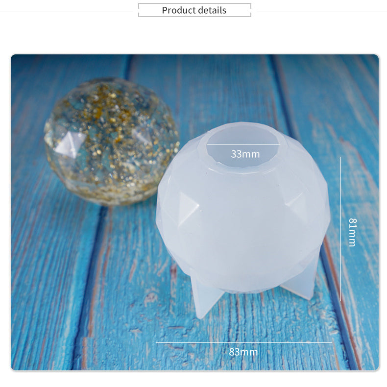 Multilateral Cut Surface Crystal Ball Decoration Silicone Mold For Epoxy Resin