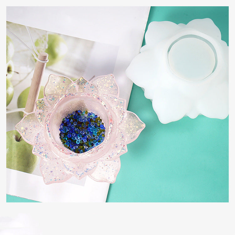 12 Petal Lotus Jewelry Box Silicone Mold For Epoxy Resin M-LYY-PLB001