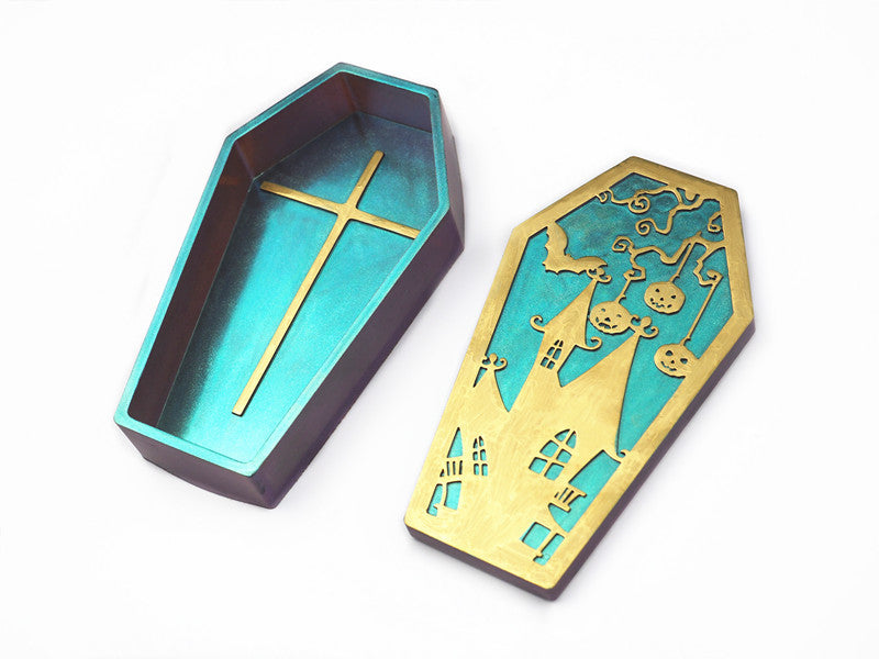 Halloween Zombie Coffin Shaped Silicone Resin Mold M-DESH-GC002