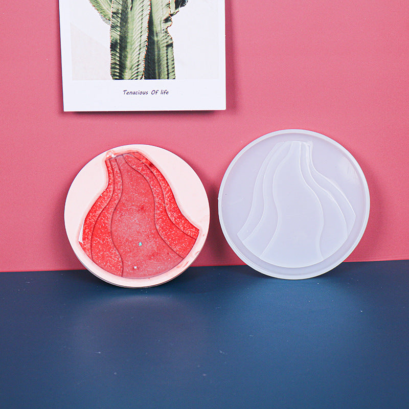 DIY Round Casting Coaster Silicone Resin Mold M-DYYY-HDBD002