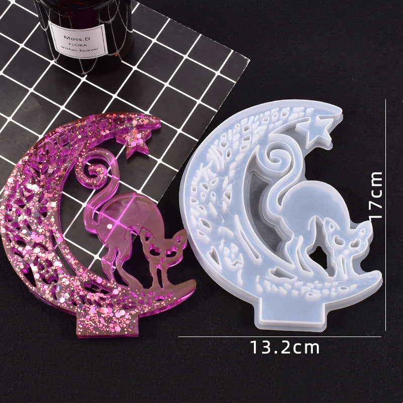 Hollow Out Cat Silicone Resin Mold M-LYY-YLP003