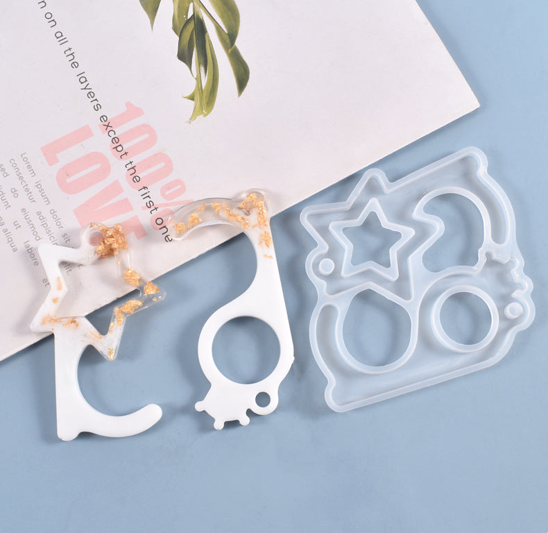 Star And Crown Silicone Chain Pendant Resin Mold M-YMR-YSK001