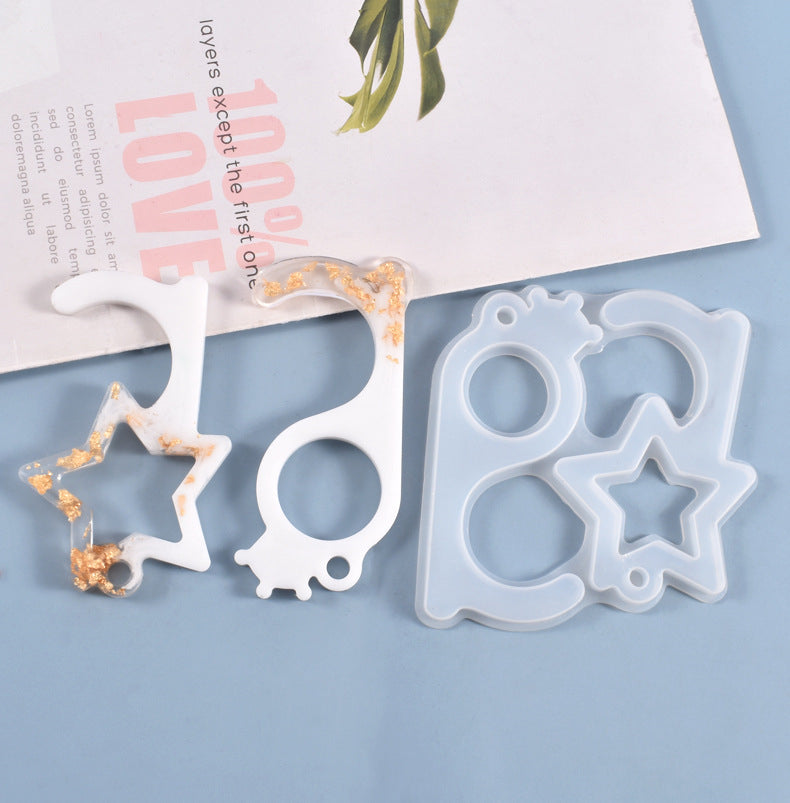 Star And Crown Silicone Chain Pendant Resin Mold M-YMR-YSK001