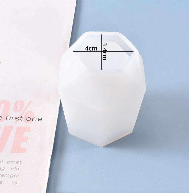 Hexagon Pen holder Jewelry DIY Storage Box Silicone Resin Mold M-YMR-LJBT001