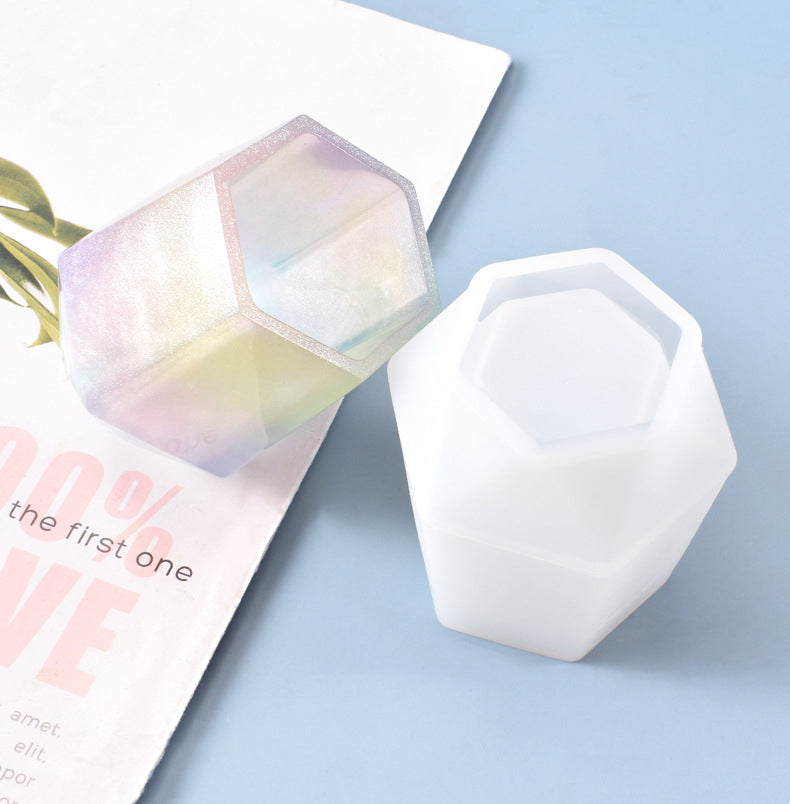 Hexagon Pen holder Jewelry DIY Storage Box Silicone Resin Mold M-YMR-LJBT001