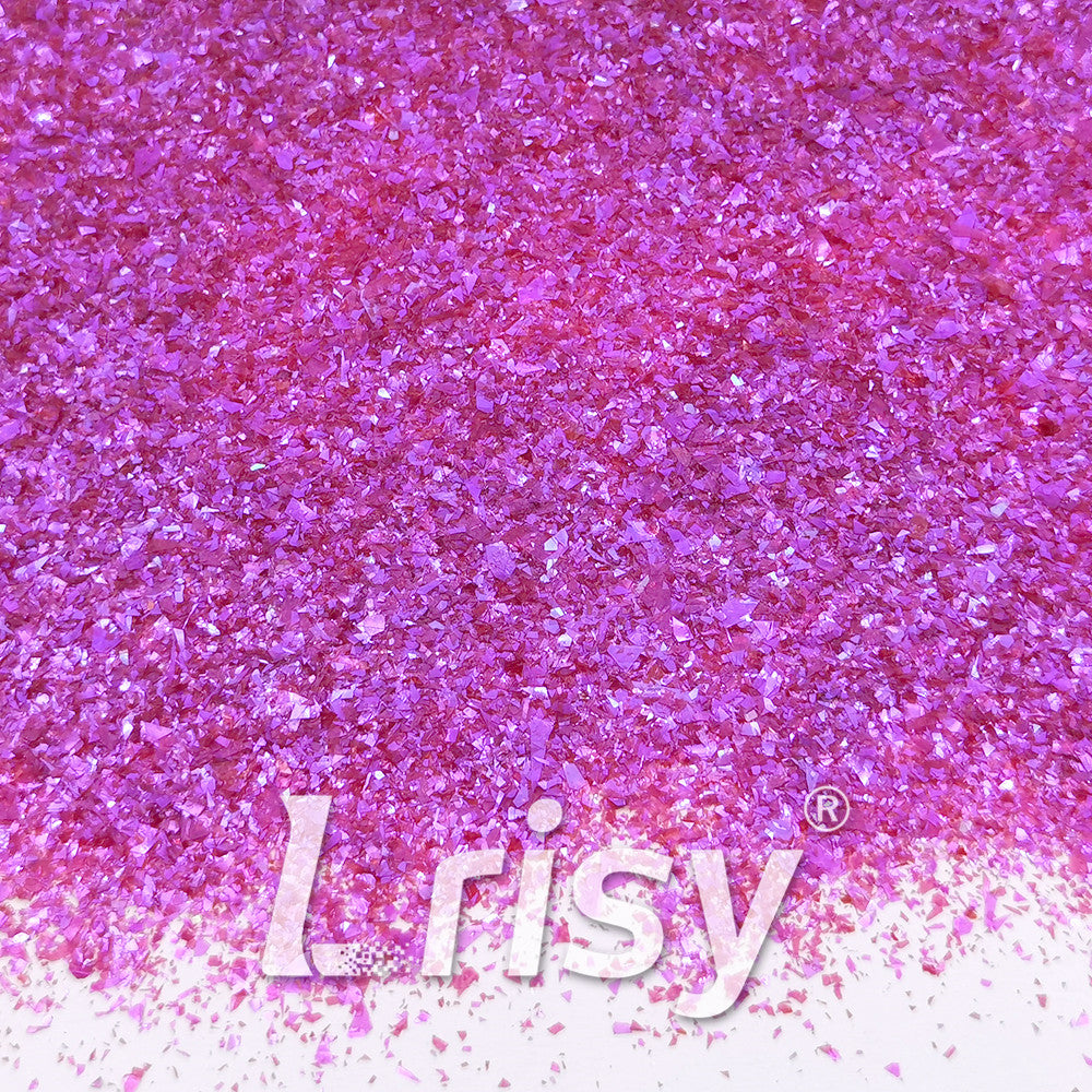 High Brightness Deep Mauve Iridescent Cellophane Glitter Shards (Flakes) FC348 2x2
