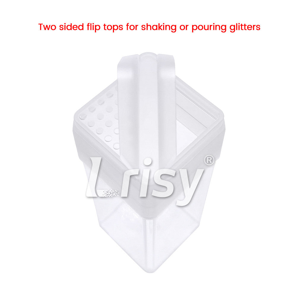 5 OZ Pack of 15 Pcs Square Glitter Shaker Jars 48 x 48 x 125mm