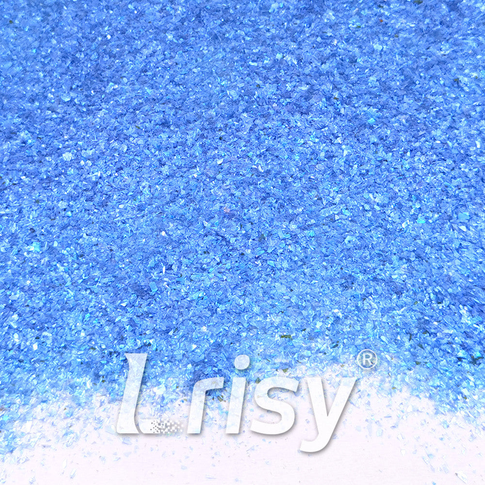 High Brightness Blue Iridescent Cellophane Glitter Shards (Flakes) FC347 2x2