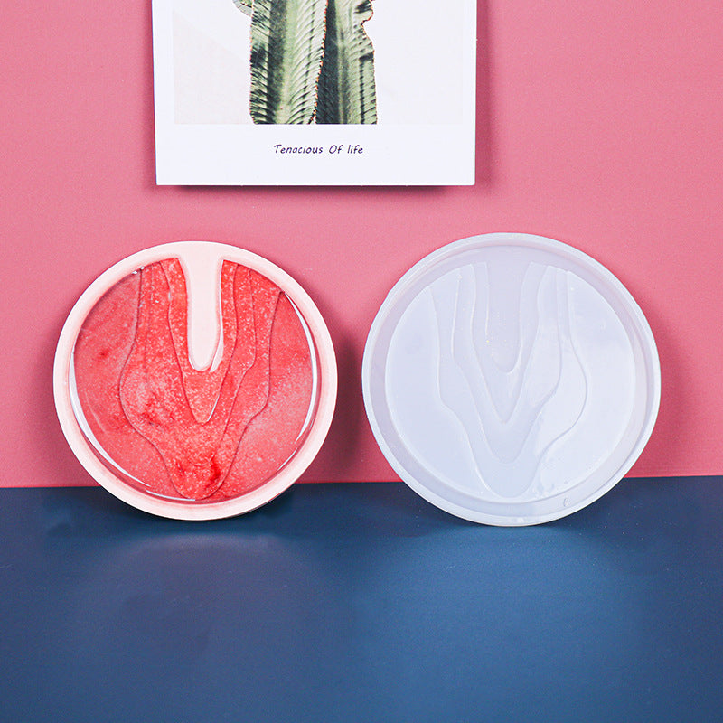 DIY Round Casting Coaster Silicone Resin Mold M-DYYY-HDBD003